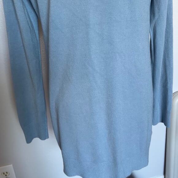 Cyrus Knit Open Cardigan Blue Long Sleeve Longline Soft & Cozy Size Large - Picture 5 of 7